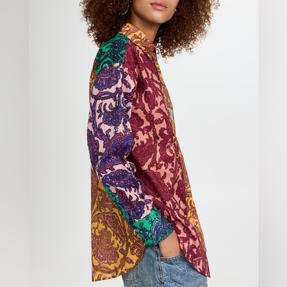 NWOT Zimmerman Tiggy Spliced Paisley Shirt SZ 0 - Picture 1 of 6